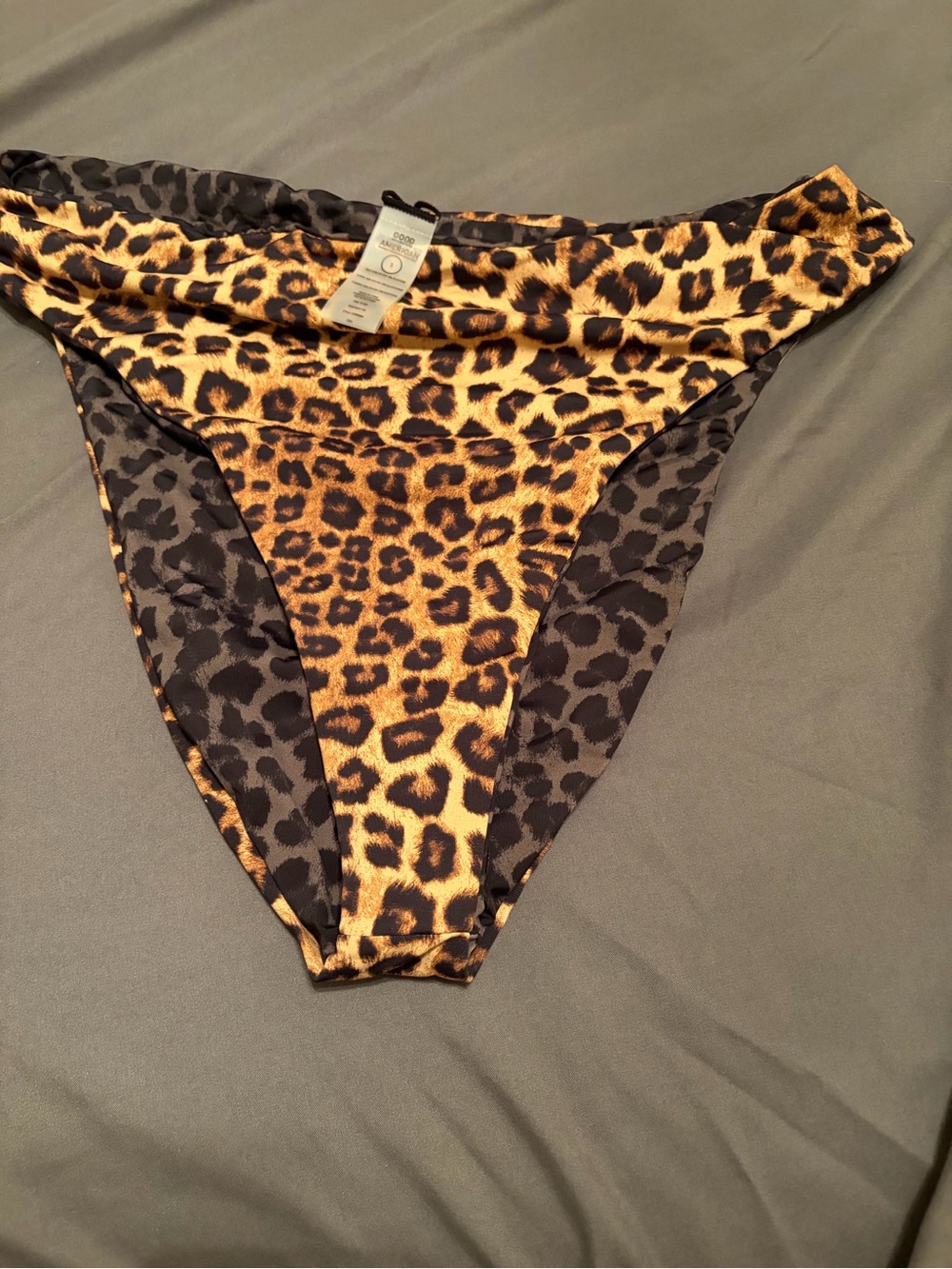 Leopard Print Bikini Bottoms - Brown/Black